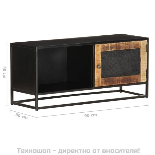 ТВ шкаф, 90x30x40 см, грубо мангово дърво