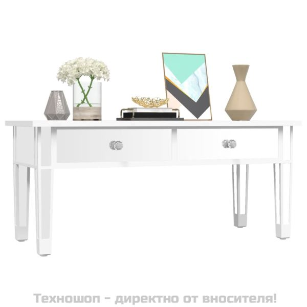 Огледална маса за кафе, 106x45x45 см, инженерно дърво и стъкло