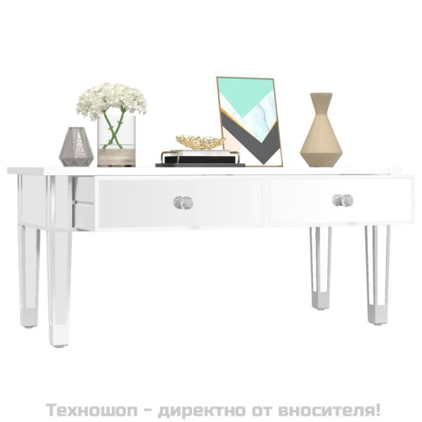 Огледална маса за кафе, 106x45x45 см, инженерно дърво и стъкло