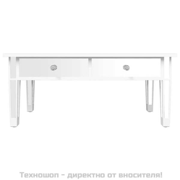 Огледална маса за кафе, 106x45x45 см, инженерно дърво и стъкло