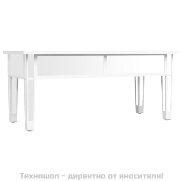 Огледална маса за кафе, 106x45x45 см, инженерно дърво и стъкло
