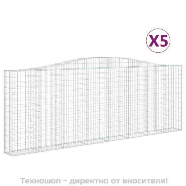 Габионни кошници арка 5 бр 400x30x140/160 см поцинковано желязо