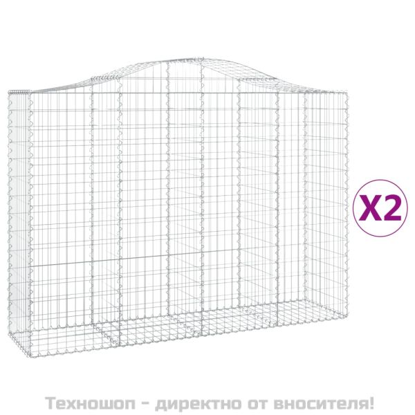 Габионни кошници арка 2 бр 200x50x140/160 см поцинковано желязо