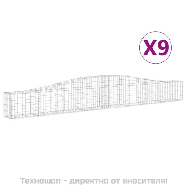 Габионни кошници арка 9 бр 400x30x40/60 см поцинковано желязо