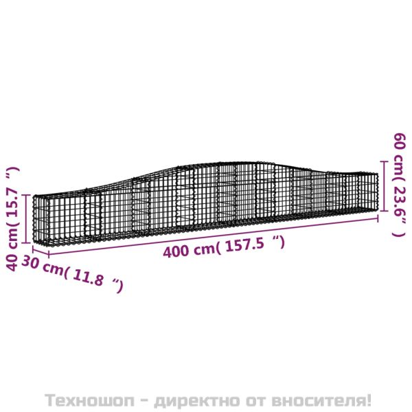 Габионни кошници арка 6 бр 400x30x40/60 см поцинковано желязо