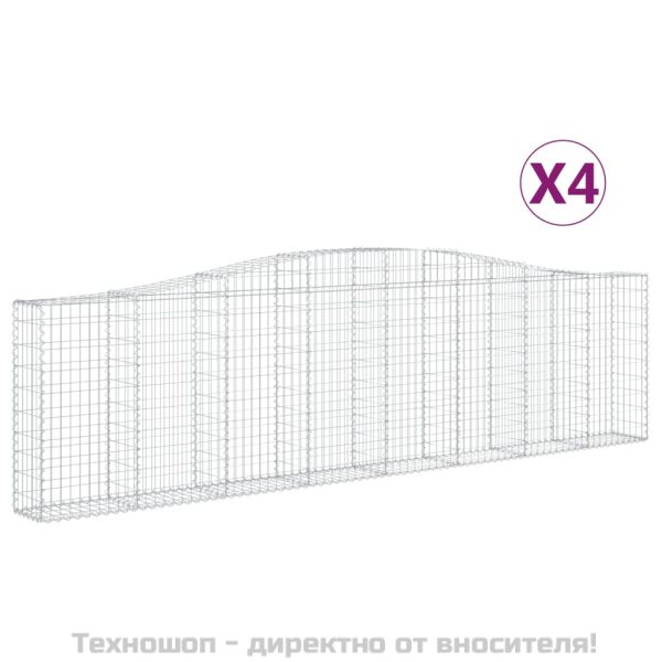 Габионни кошници арка 4 бр 400x30x100/120 см поцинковано желязо