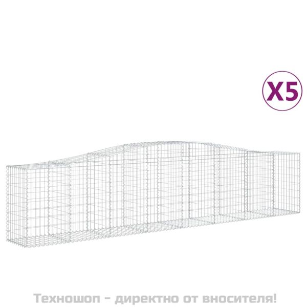 Габионни кошници арка 5 бр 400x50x80/100 см поцинковано желязо