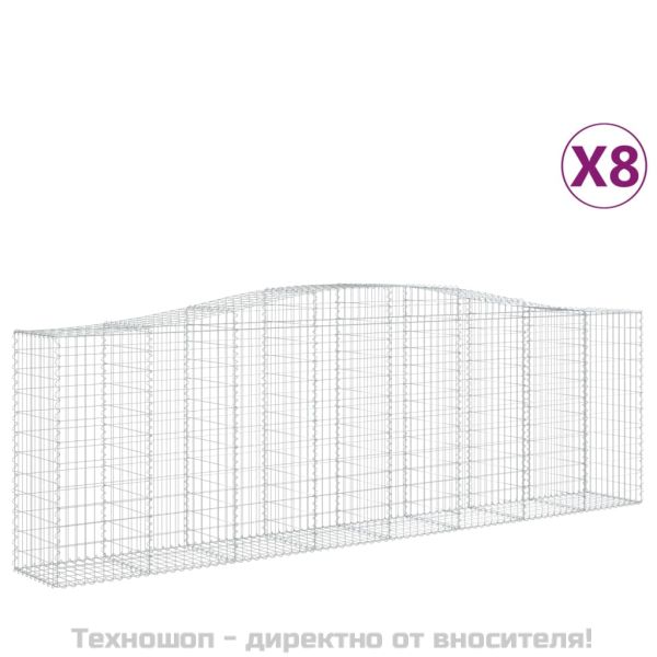 Габионни кошници арка 8 бр 400x50x120/140 см поцинковано желязо