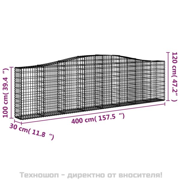 Габионни кошници арка 10 бр 400x30x100/120см поцинковано желязо