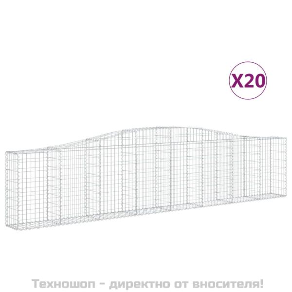 Габионни кошници арка 20 бр 400x30x80/100 см поцинковано желязо