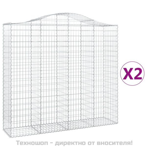 Габионни кошници арка 2 бр 200x50x180/200 см поцинковано желязо