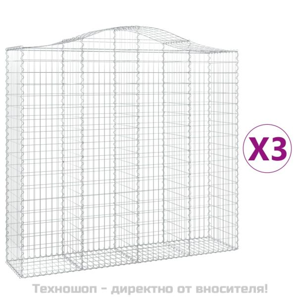 Габионни кошници арка 3 бр 200x50x180/200 см поцинковано желязо