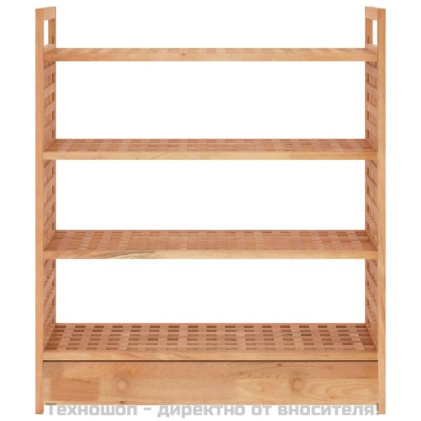 Поставка за обувки с чекмедже 70x27x81 см орехово дърво масив