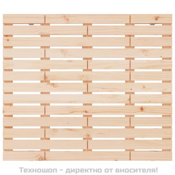 Стенна табла за спалня, 106x3x91,5 см, борово дърво масив