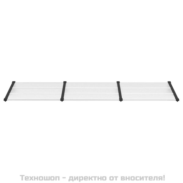 Навес за врата, черно и прозрачно, 297,5x90 см, поликарбонат