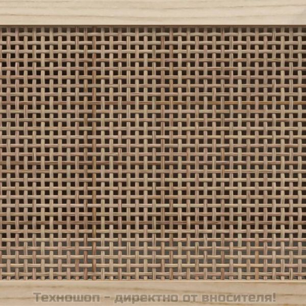 Сайдборд, кафяв, 60x30x70 см, бор масив и естествен ратан