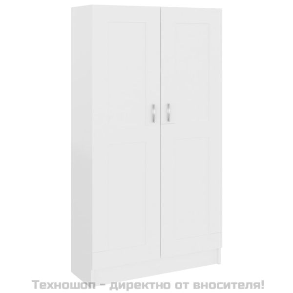 Библиотека, бяла, 82,5x30,5x150 см, инженерно дърво