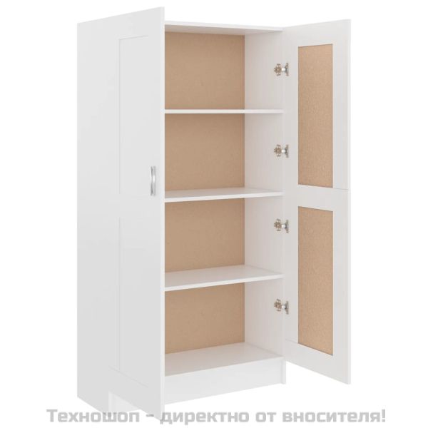 Библиотека, бяла, 82,5x30,5x150 см, инженерно дърво