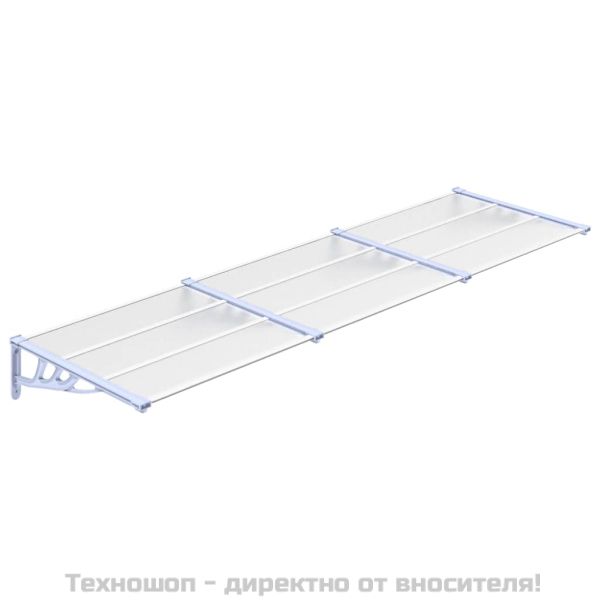 Навес за врата, сиво и прозрачно, 297,5x90 см, поликарбонат