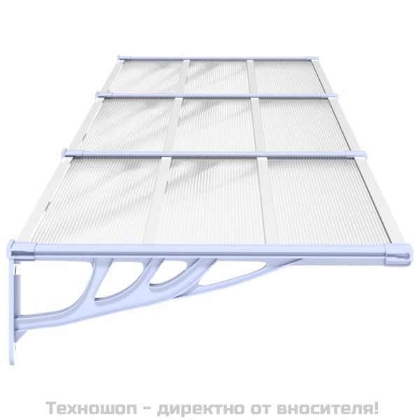 Навес за врата, сиво и прозрачно, 297,5x90 см, поликарбонат