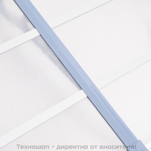 Навес за врата, сиво и прозрачно, 297,5x90 см, поликарбонат