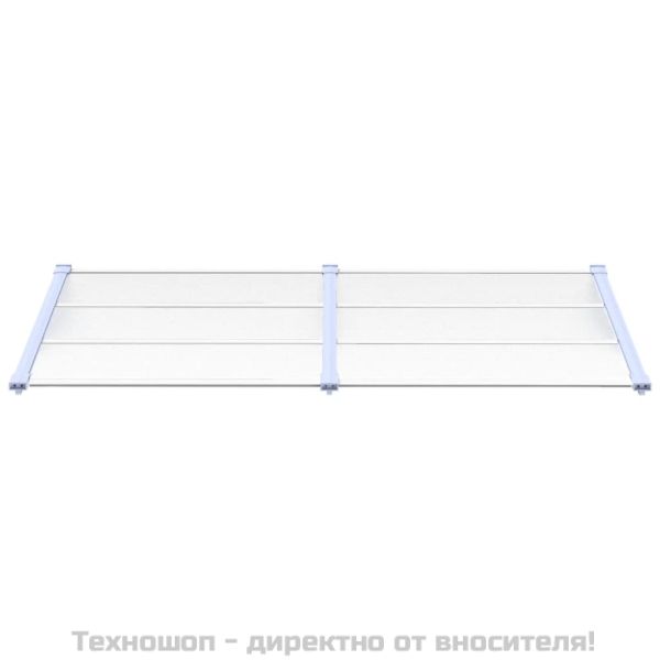 Навес за врата, сиво и прозрачно, 199x90 см, поликарбонат