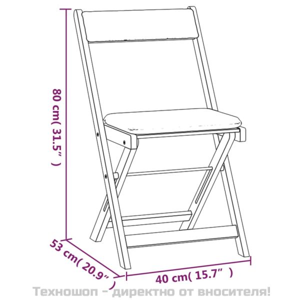 Сгъваем бистро комплект, 3 части, с възглавници, акация масив