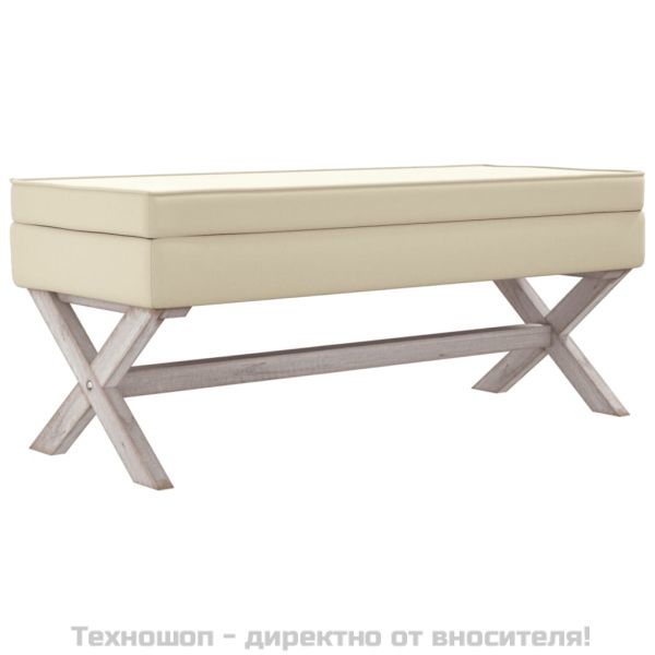 Табуретка за съхранение, 110x45x49 см, лен