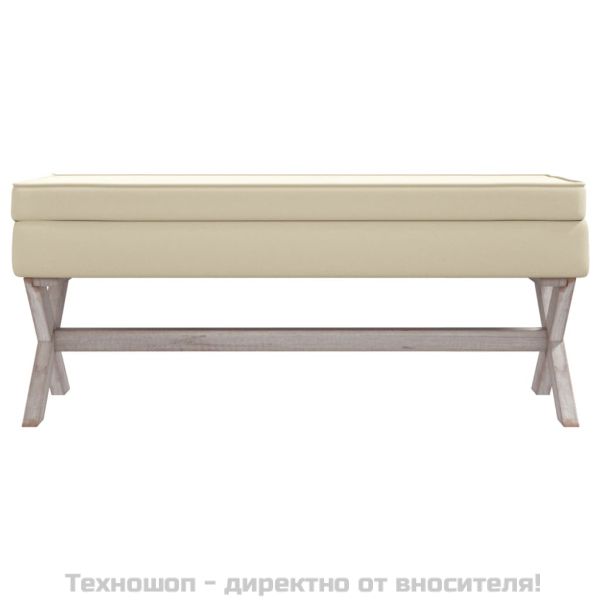 Табуретка за съхранение, 110x45x49 см, лен