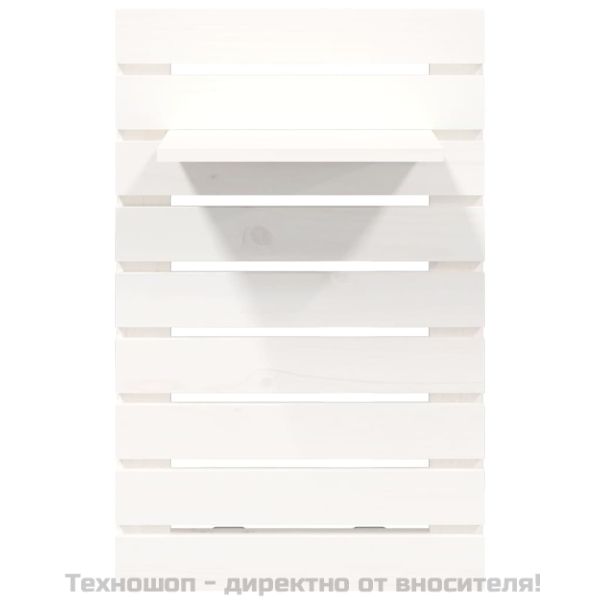 Нощни рафтове за стена, 2 бр, бели, борово дърво масив