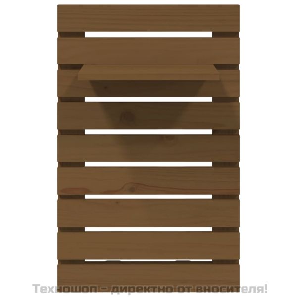 Нощни рафтове за стена, 2 бр, меденокафяви, борово дърво масив