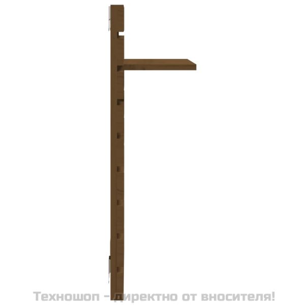 Нощни рафтове за стена, 2 бр, меденокафяви, борово дърво масив