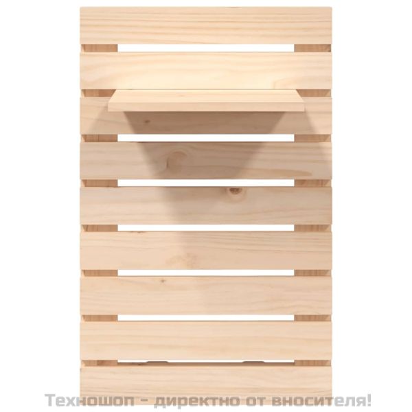 Нощни рафтове за стена, 2 бр, борово дърво масив