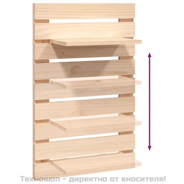 Нощни рафтове за стена, 2 бр, борово дърво масив