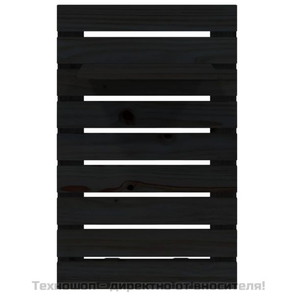 Нощни рафтове за стена, 2 бр, черни, борово дърво масив