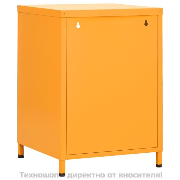 Нощни шкафчета, 2 бр, горчица жълто, 35х35х51 см, стомана