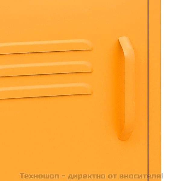 Нощни шкафчета, 2 бр, горчица жълто, 35х35х51 см, стомана