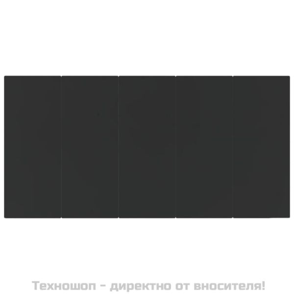 Градински трапезен комплект, 9 части, черен, полиратан