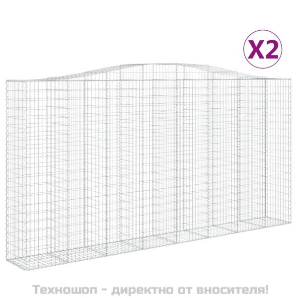 Габионни кошници арка 2 бр 400x50x200/220 см поцинковано желязо