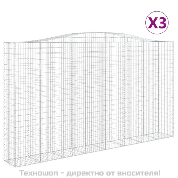 Габионни кошници арка 3 бр 400x50x220/240 см поцинковано желязо