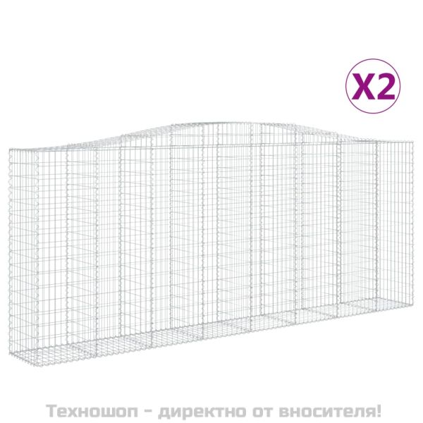 Габионни кошници арка 2 бр 400x50x160/180 см поцинковано желязо