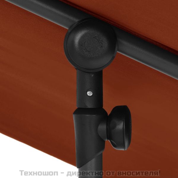 Градински чадър с алуминиев прът, 180x110 см, теракота