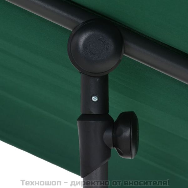 Градински чадър с алуминиев прът, 180x110 см, зелен