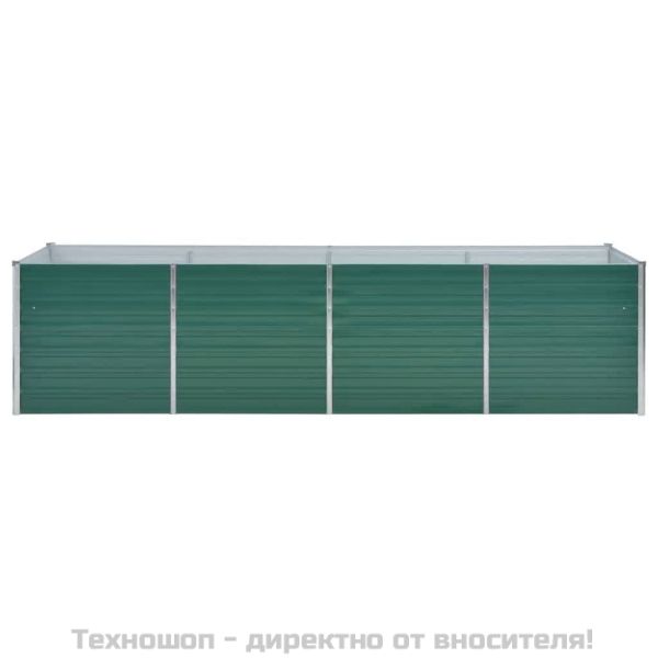 Градинска висока леха поцинкована стомана 320x80x77 см зелена