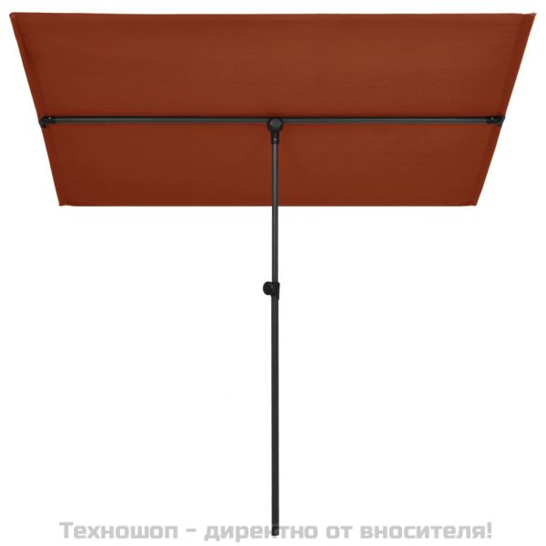 Градински чадър с алуминиев прът, 2x1,5 м, теракота