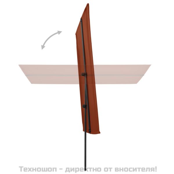 Градински чадър с алуминиев прът, 2x1,5 м, теракота