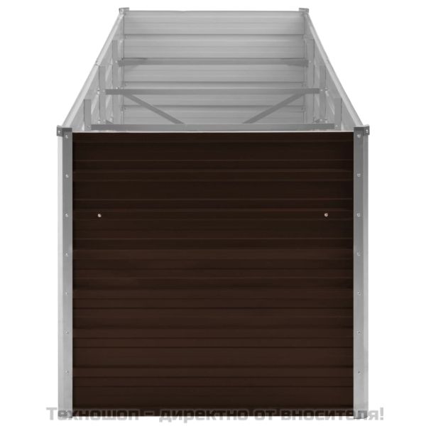 Градинска висока леха кафява 320x80x77 см поцинкована стомана