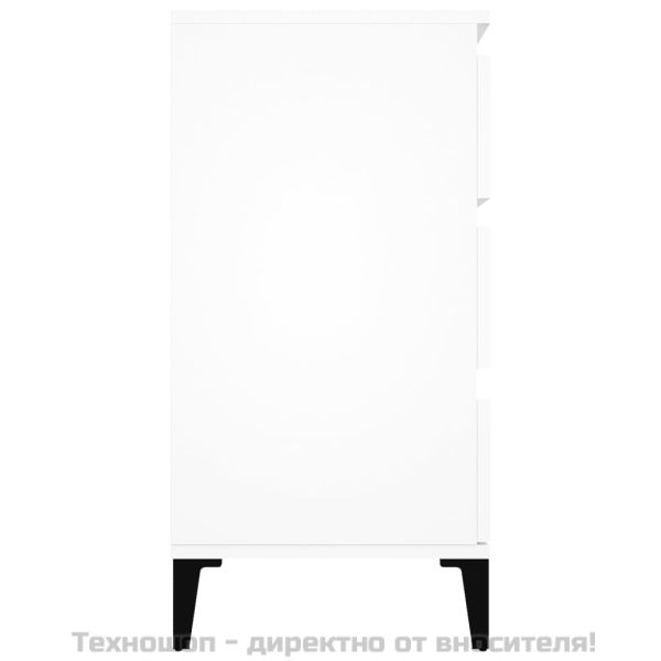 Сайдборд, бял, 60x35x70 см, инженерно дърво