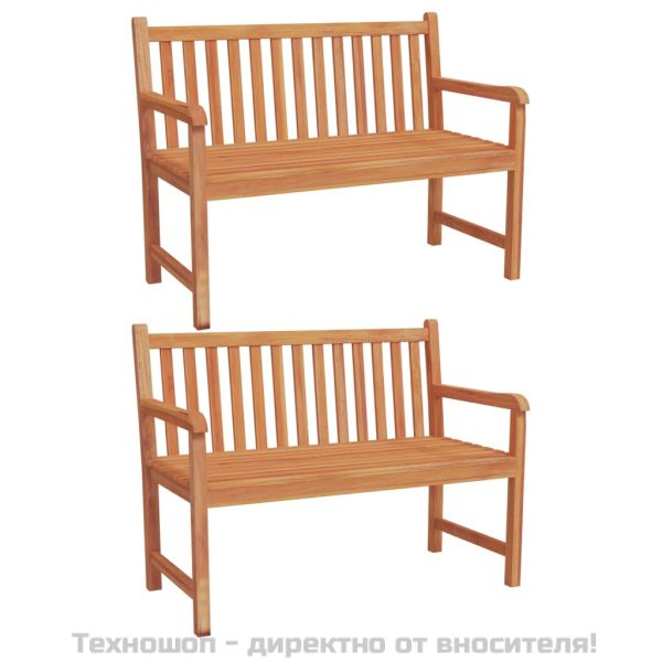 Градински трапезен комплект, 3 части, тиково дърво масив