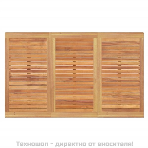 Градински трапезен комплект, 3 части, тиково дърво масив